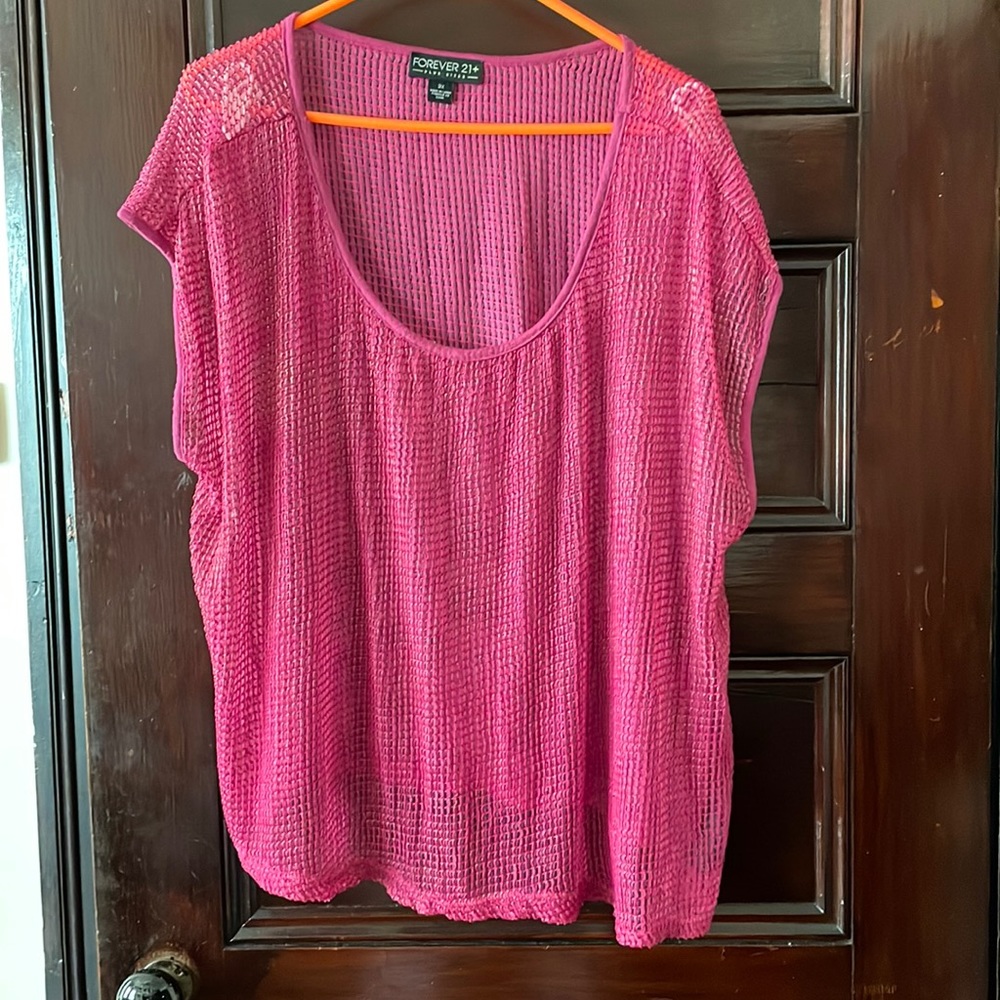 Plus Size Mesh Top